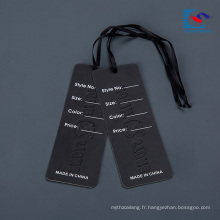 Étiquette professionnelle de coup de papier de vêtements de conception faite sur commande pour des jeans avec le ruban